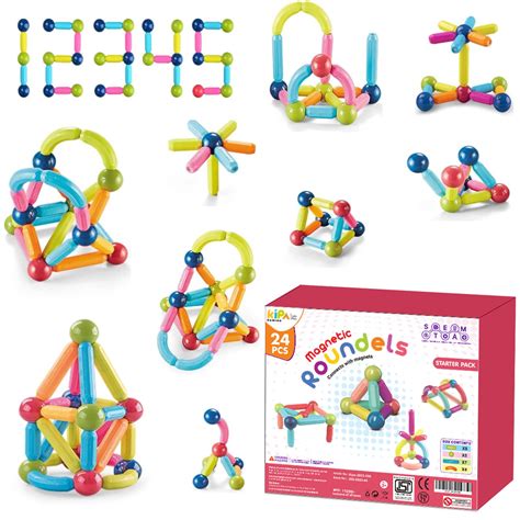 KIPA GAMING MagPlay Roundel | 26-Piece Magnetic Sticks and Blocks ...