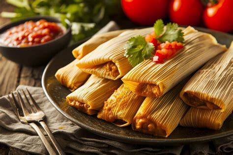 There is a plate of tamales with a red sauce on it | Premium AI ...