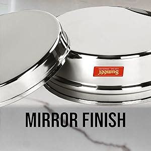 Buy Sumeet Stainless Steel Flat Canisters/Puri Dabba/Storage Containers ...