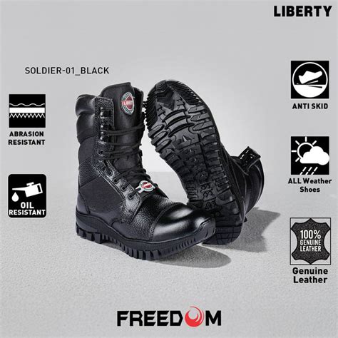 Buy Freedom By Liberty Mens SOLDIER-01 Defence Lacing Black Trekking Boots