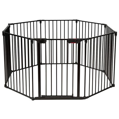 Costzonbaby Safety Gate 8 Panel Fireplace Fence Gate Foldable Baby ...