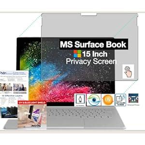 PxIn Surface Book 3/2/1-15 Inch Privacy Screen Filter - NO Eye Strain ...