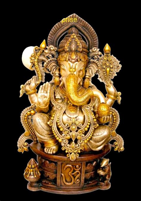 Vignaharta , Antique finish Ganesha Statue in Brass ( Big Size ) -SING ...
