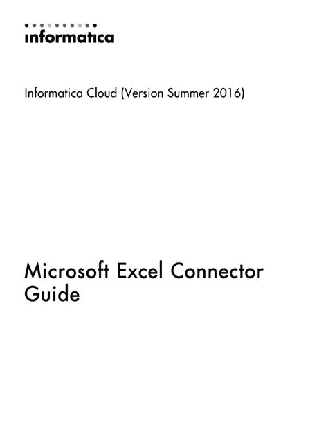 Fillable Online Informatica Cloud - Summer 2016 - Microsoft Excel ...