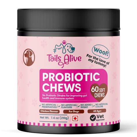 TailsAlive Probiotic Soft Chews Supplement for Dogs | Six Probiotic ...