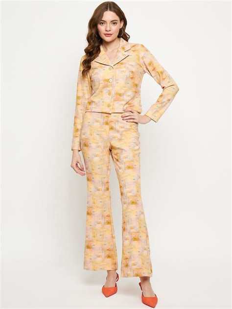 Madame Peach Abstract Print Co-Ord Set