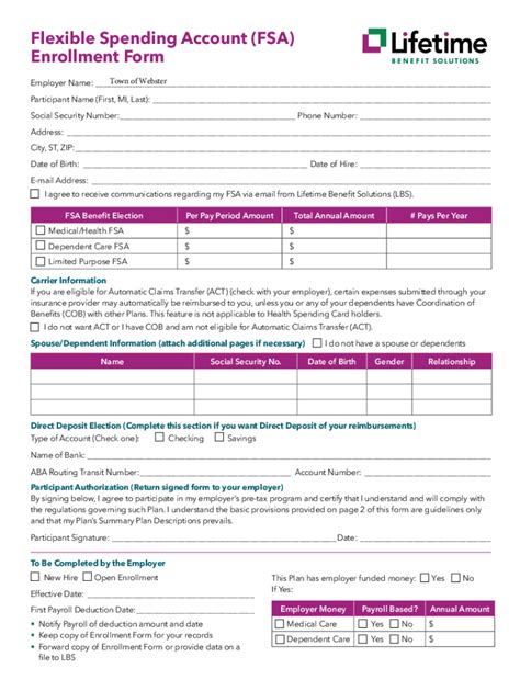 Fillable Online ci.webster.ny.usFSA-Fillable-Enrolment-FormFlexible ...