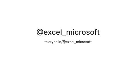 @excel_microsoft — Teletype