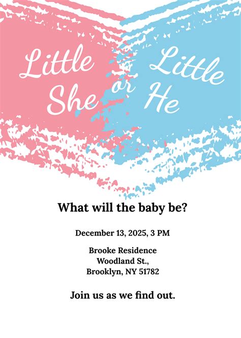 Modern Gender Reveal Party Invitation