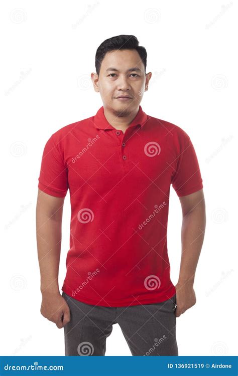 Red Collared Shirt Design Template Stock Image - Image of isolated ...