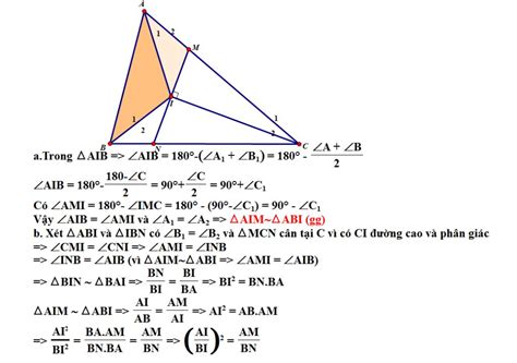 Cho tam giác ABC, I là giao điểm 3 đường phân giác . Đường thẳng qua I ...