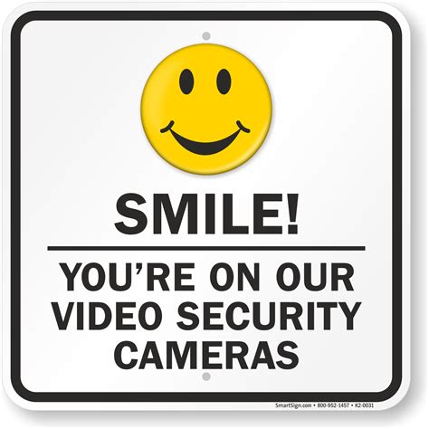 Smile You're on Camera Signs - Video Surveillance Signs - Security Signs