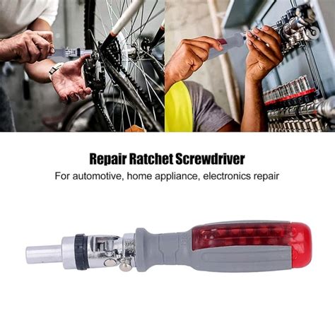 Multi Bits Ratchet Screwdriver Set, Adjustable Angle Two-Way Ratcheting ...