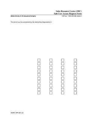 Fillable Online Sales Resource Center (SRC) Sub-User Access Request ...
