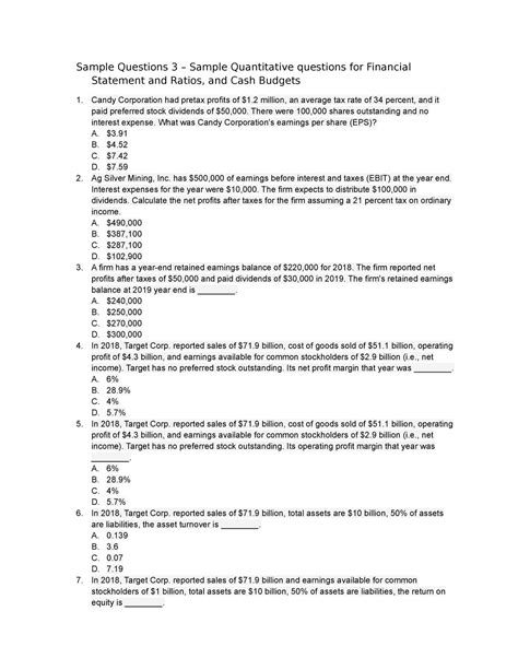 Sample Questions 3 - Practice - Sample Questions 3 – Sample ...