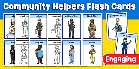 * NEW * Community Helpers Flash Cards