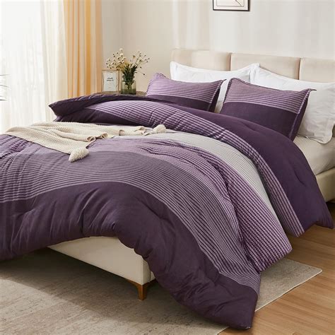 Amazon.com: Litanika Purple Comforter Set Oversized King - 3 Pieces ...
