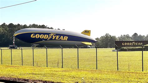 Goodyear Blimp made an appearance in Fayetteville skies Sunday