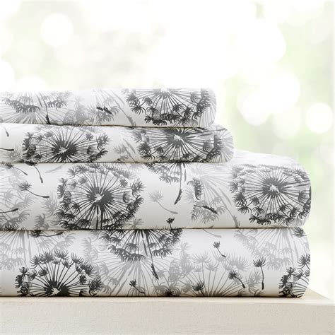 Linen Market 4 Piece Queen Bedding Sheet Set (Gray Floral) - Sleep ...