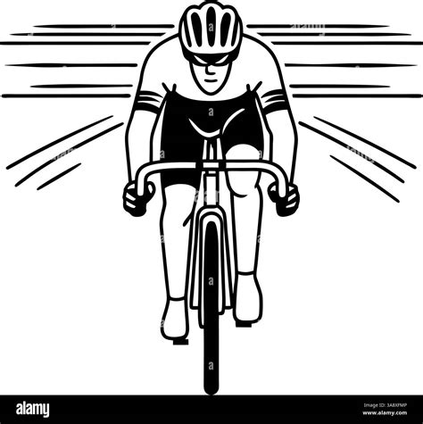 Professional cyclist in high-speed motion wearing helmet and racing gear Stock Vector Image ...