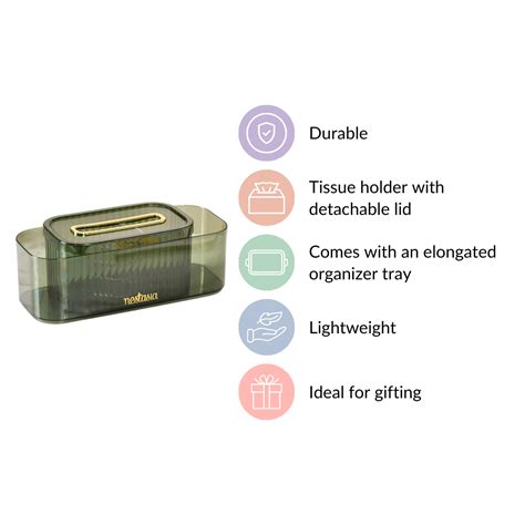 Buy Green Tissue Holder With Storage Organizer Online | Nestasia