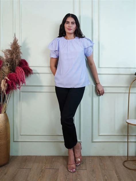 Buy Women Plum Rayon Loose Fit Blouse Top - Global Republic, Buy Women ...