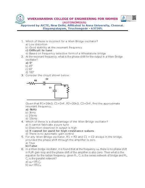 Wheatstone bridge - VIVEKANANDHA COLLEGE OF ENGINEERING FOR WOMEN ...