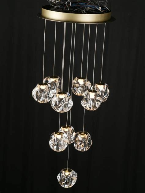 Golden Orbit – 10-Ring LED Chandelier with Acrylic Diffuser | Hybec Deco