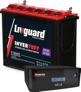 Livguard Invertuff IT1554 +Luxe SW 1200 Tubular Inverter Battery Price ...