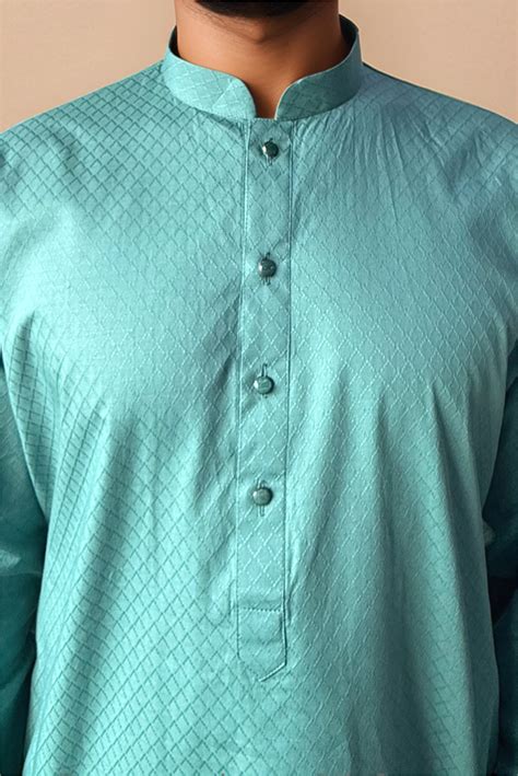 Men Blue Solid Straight Kurta