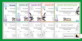 Science Star Award Certificates for 6th-8th Grade