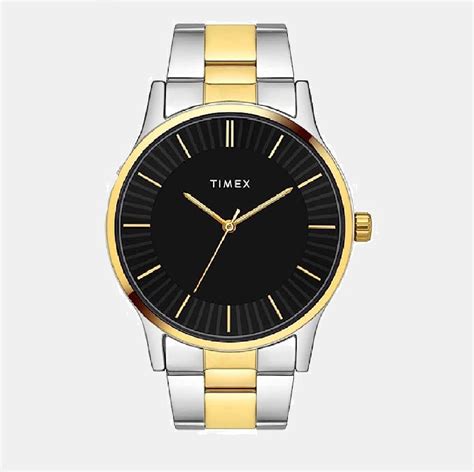 Timex Fashion Unisex Quartz Black Dial Analog Stainless Steel Watch ...