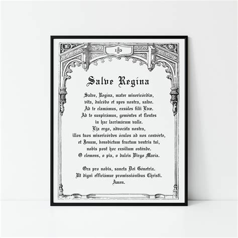 Salve Regina Traditional Catholic Printable Prayer Latin | Etsy