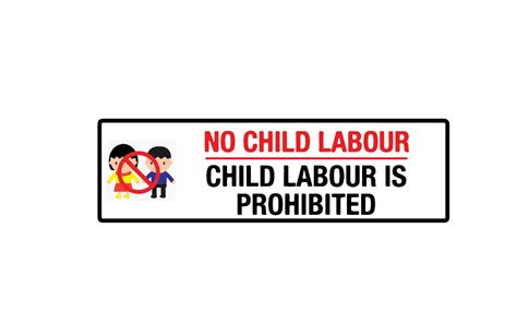 VVWV No Child Labour Child Labour is Prohibited Sign Sticker for Public ...