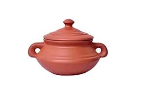Buy vaghbhatt Clay 1 Litre Dahi handiClay Handi Kitchen Pottery 1000 ml ...