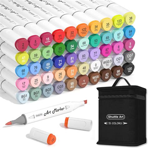Shuttle Art Brush Tip Art Pens, Dual Tip Alcohol Markers Set, Brush ...