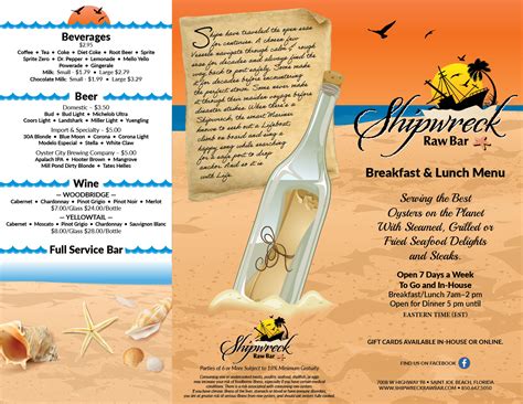 Breakfast / Lunch | Shipwreck Raw Bar