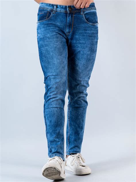 Blue Skinny Ankle Fit Men's Denim Jeans - Tistabene