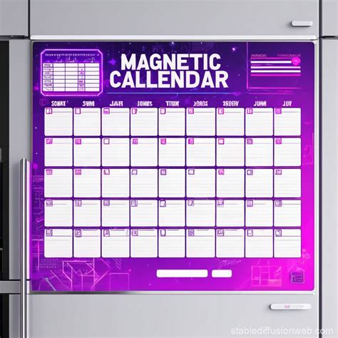 Magnetic Office Calendar Whiteboard Design | Stable Diffusion Online