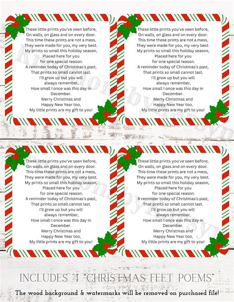 Printable | Heartfelt Christmas Feet Poem | Gift for Grandparents ...