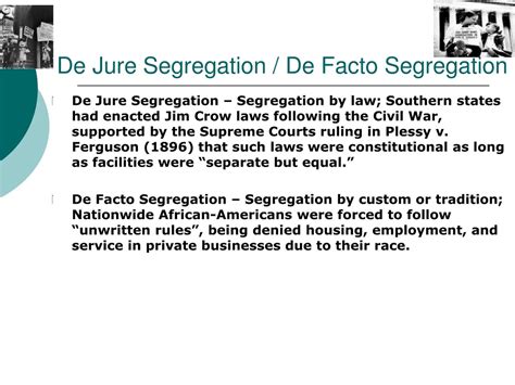 PPT - De Jure Segregation / De Facto Segregation PowerPoint ...