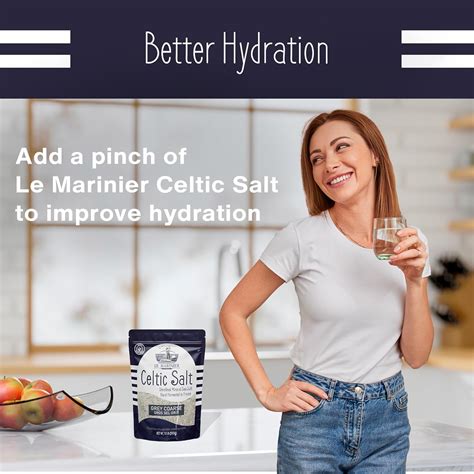 Le Marinier Celtic Salt Sal marina gruesa gris, 1.1lb – 18oz. Sal marina francesa sin refinar ...