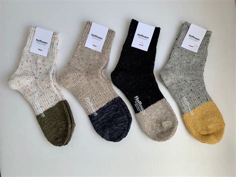 Hoffmann ホフマン リネン＆コットン カラーネップ切り替えローゲージ ソックス レディス | Piece Online Shop
