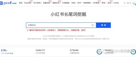 白杨SEO：小红书关键词搜索量查询、下拉词分析、SEO布局优化工具必备！_白杨SEO-商业新知