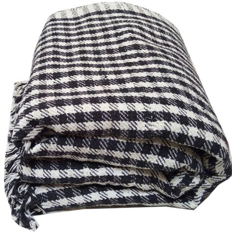 Buy Ricasa Sparsh Handloom Cotton Standard Blanket (Black, White ...