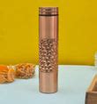 Middle Hammered Water Copper Bottle | Copper Bottle By Oggn Home