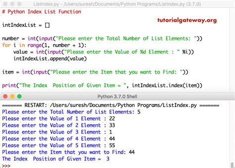 Python List - index() Method