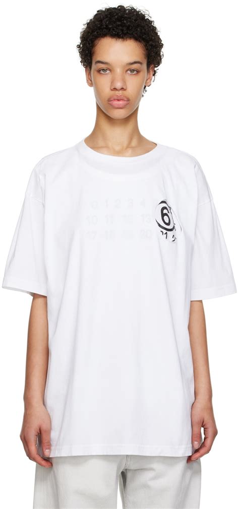 MM6 Maison Margiela White Cutout T-Shirt MM6 Maison Margiela