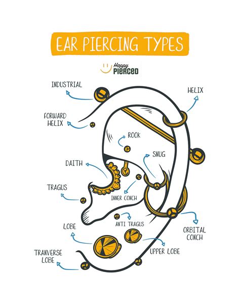 Ear Piercing Diagram