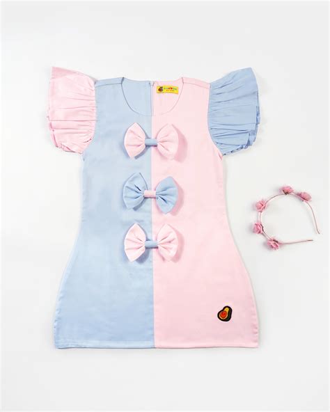 Girls Colorblocked Bows Dress – Avokiddos